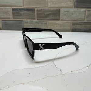 Off-White Black Sunglasses with Silver Detail